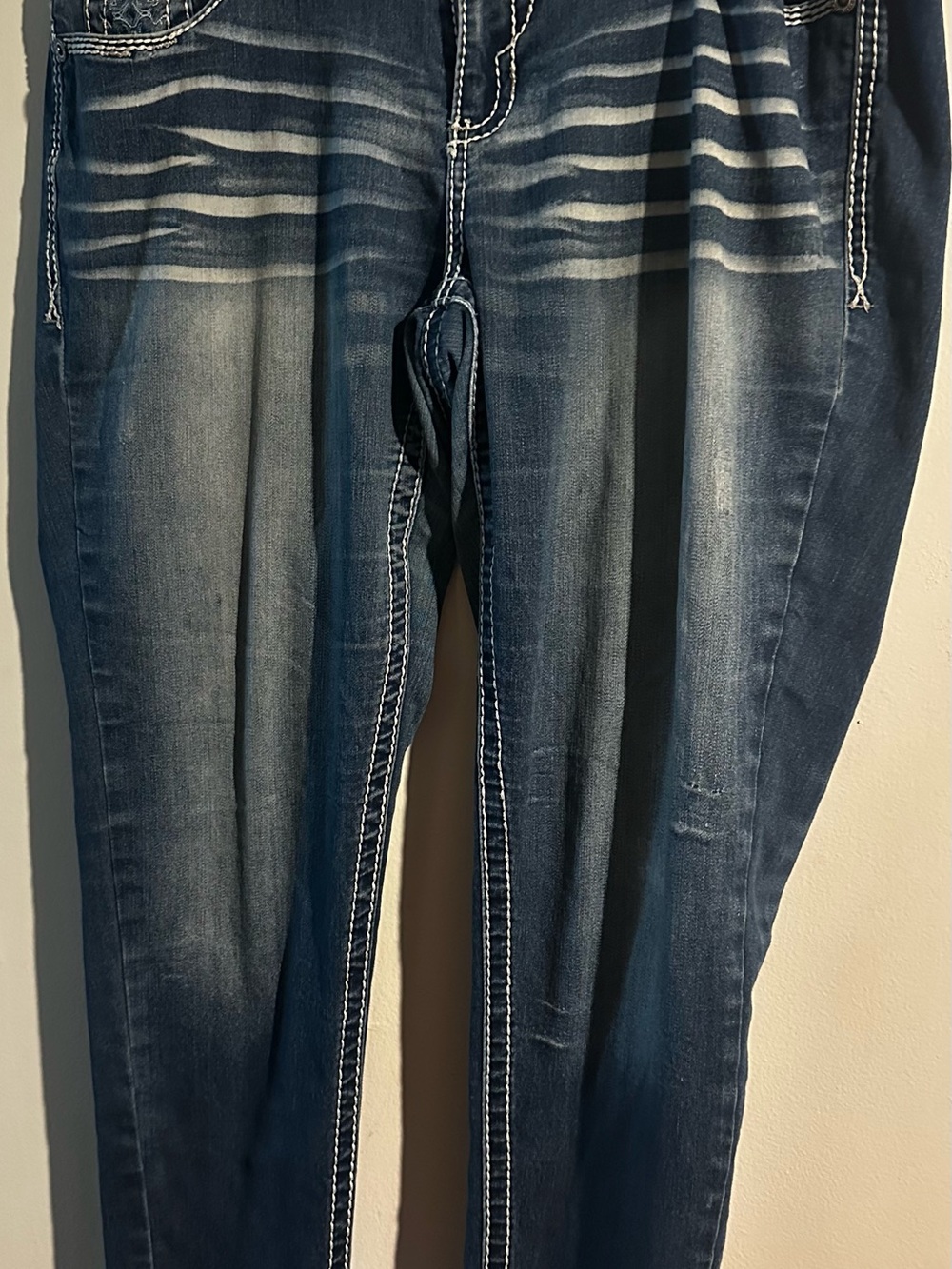 Amethyst Jeans Dark Blue Distressed Women's Jeans